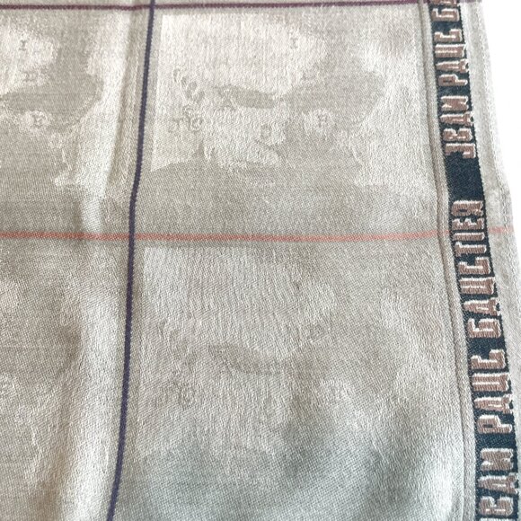 Vintage Jean Paul Gaultier Scarf – Negative Print Grid Design - Picture 3 of 7